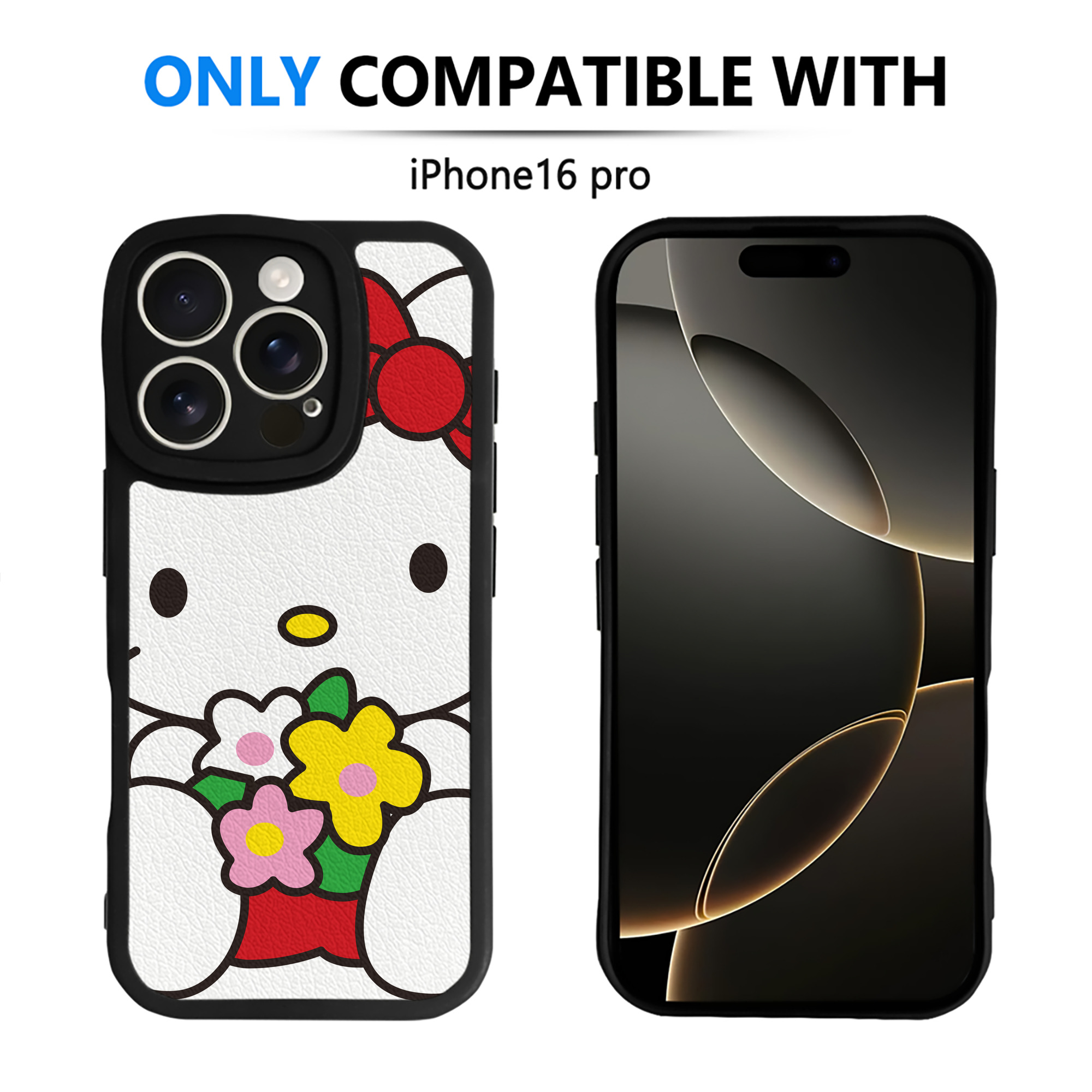 （画像用） Hello Kitty ハローキティ 【iPhone 16シリーズ対応】シリコンスマホケース（レザー調） 材質：シリコン